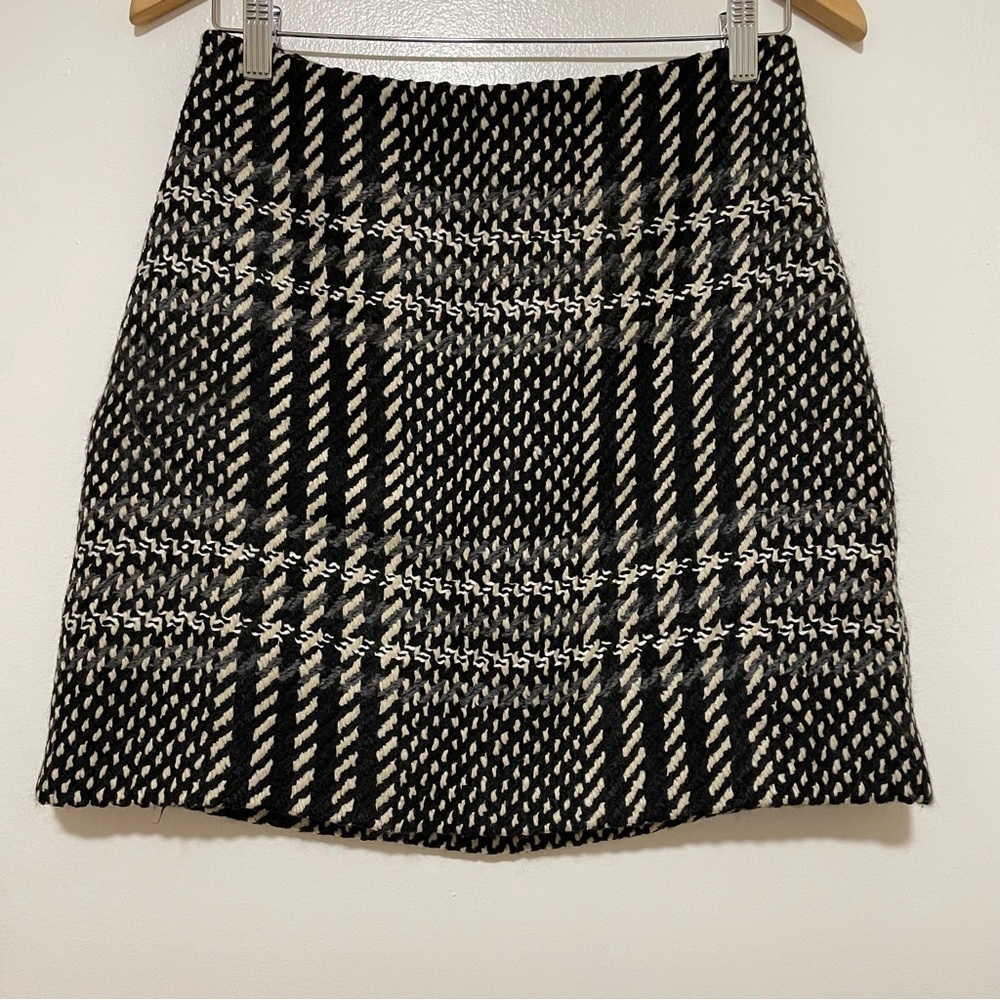 Karen Millen Black Mini Skirt Plaid Size Small